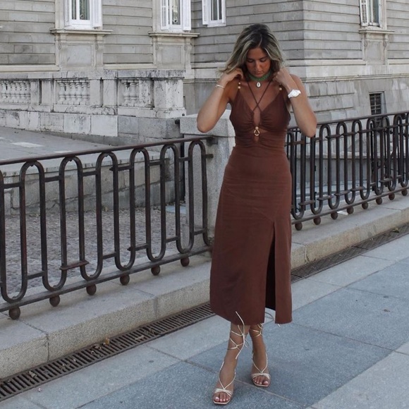 Zara RUSTIC SLIP DRESS - Picture 4 of 12